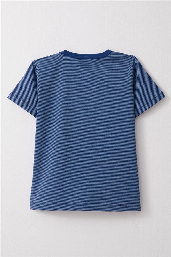 Baby Boy T-Shirt, Striped Dark Blue (1-2 Years)