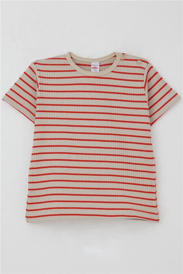Boys' Striped T-Shirt, Beige (Ages 1-4)