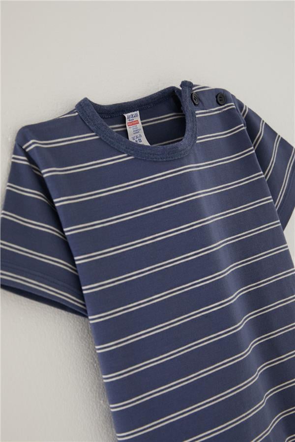 Baby Boy T-Shirt, Striped, Dark Blue (1-1.5 Years)