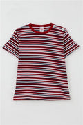 Boys' Striped T-Shirt, Red (Ages 1-4)