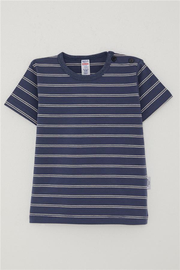Baby Boy T-Shirt, Striped, Dark Blue (1-1.5 Years)
