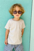 Baby Boy T-Shirt, Striped, Beige Melange (1-1.5 Years)