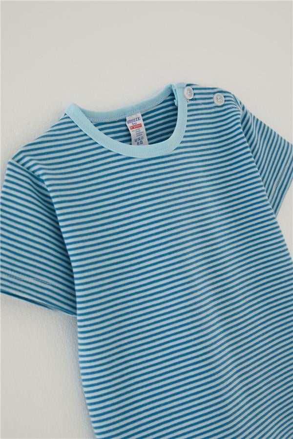 Baby Boy T-Shirt, Striped, Blue (1-1.5 Years)