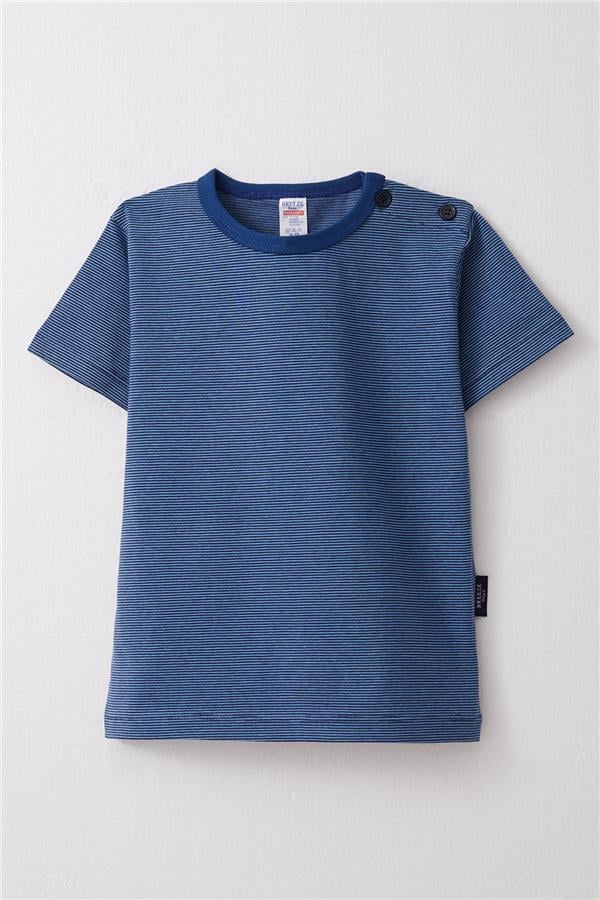 Baby Boy T-Shirt, Striped Dark Blue (1-2 Years)