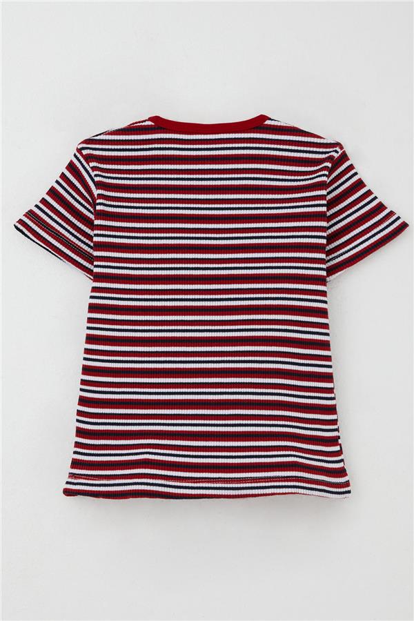 Boys' Striped T-Shirt, Red (Ages 1-4)