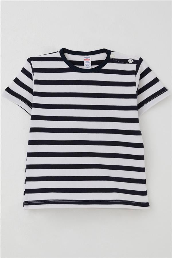 Boys' Striped T-Shirt, Off-White (Ages 1-4)