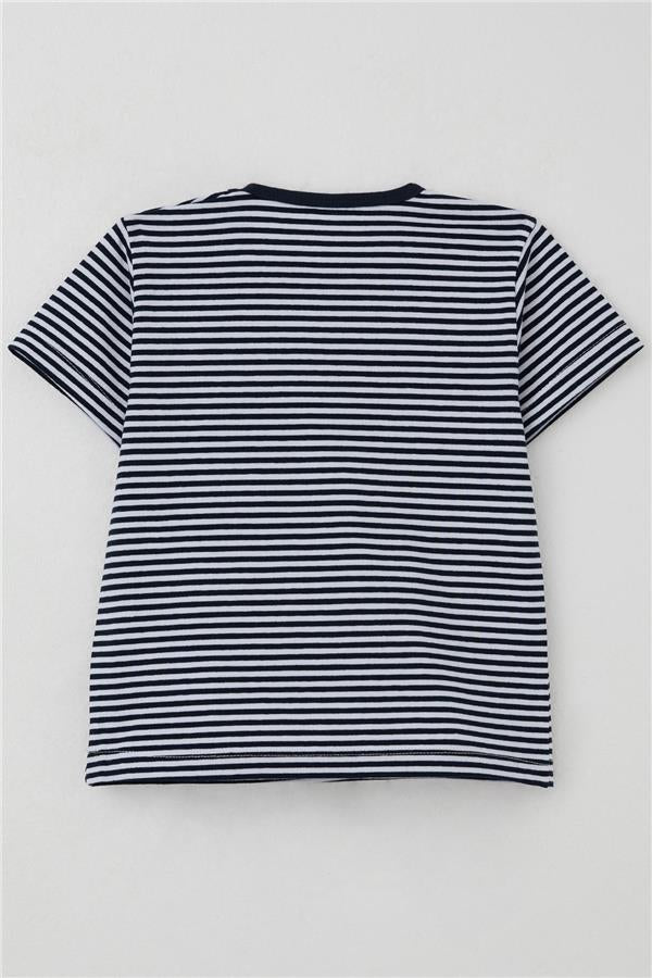 Boys' Striped Navy Blue T-Shirt (Ages 1-4)