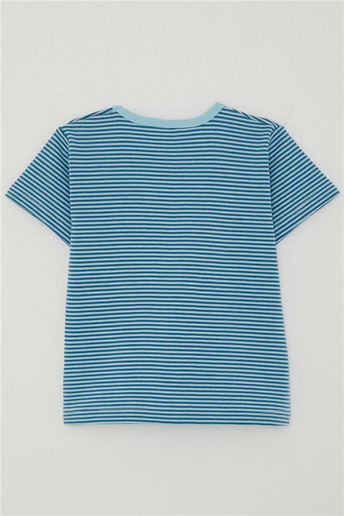 Baby Boy T-Shirt, Striped, Blue (1-1.5 Years)