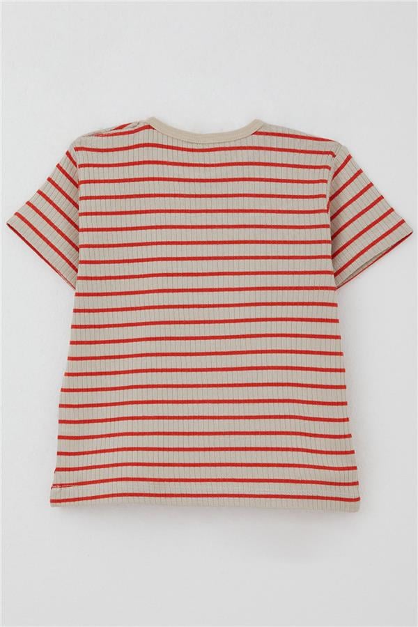 Boys' Striped T-Shirt, Beige (Ages 1-4)