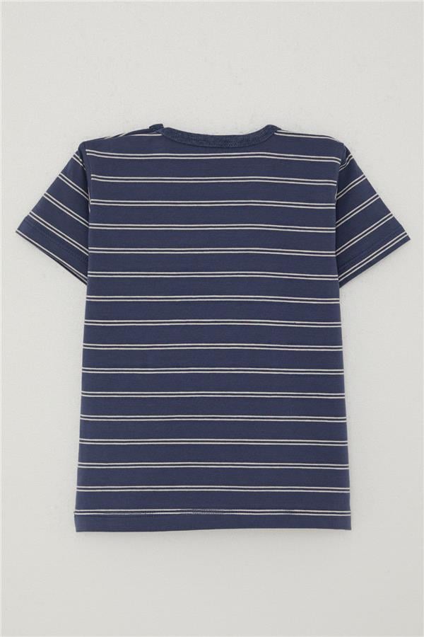 Baby Boy T-Shirt, Striped, Dark Blue (1-1.5 Years)