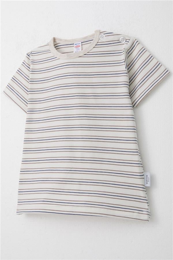 Baby Boy T-Shirt, Striped, Off-White (1-1.5 Years)