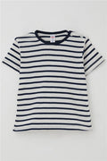 Boys' T-Shirt, Striped, White (Ages 1-4)