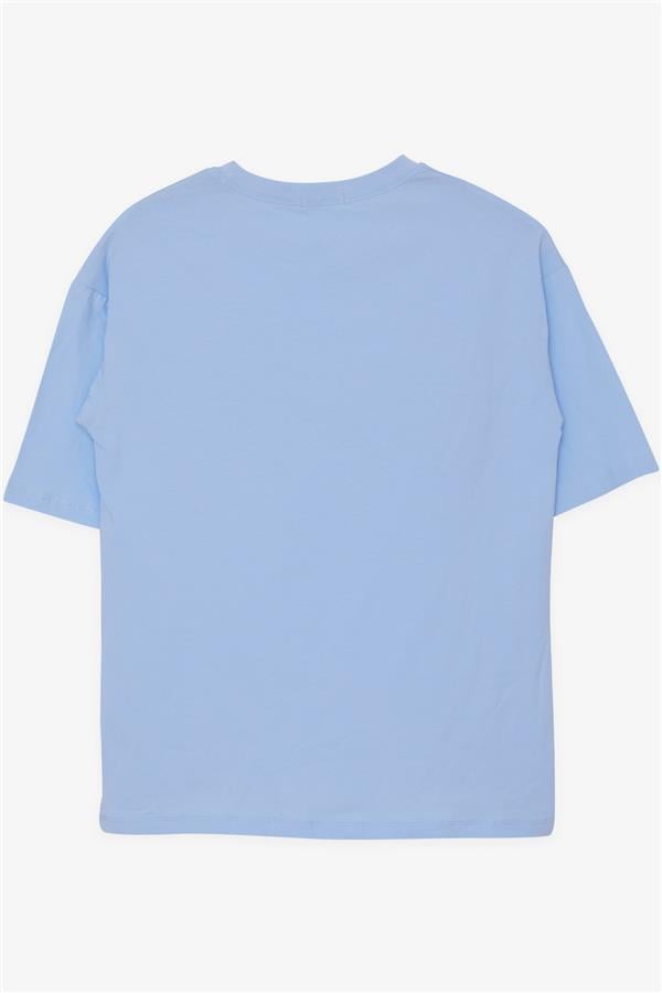 Boys' T-Shirt with Colorful Shoe Print, Light Blue (Ages 9-16)