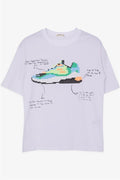 Boys' T-Shirt with Colorful Shoe Print, White (Ages 9-14)