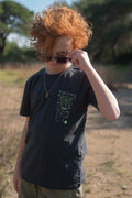 Boys' T-Shirt with Text Print, Anthracite (Ages 8-10)