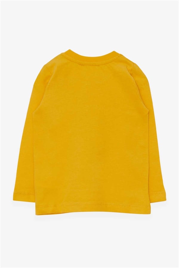Baby Boy Long-Sleeve T-Shirt with Teddy Bear Print, Yellow (1.5-2 Years)