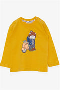 Baby Boy Long-Sleeve T-Shirt with Teddy Bear Print, Yellow (1.5-2 Years)