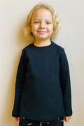Boys' Long-Sleeve T-Shirt Basic Black (Ages 4)