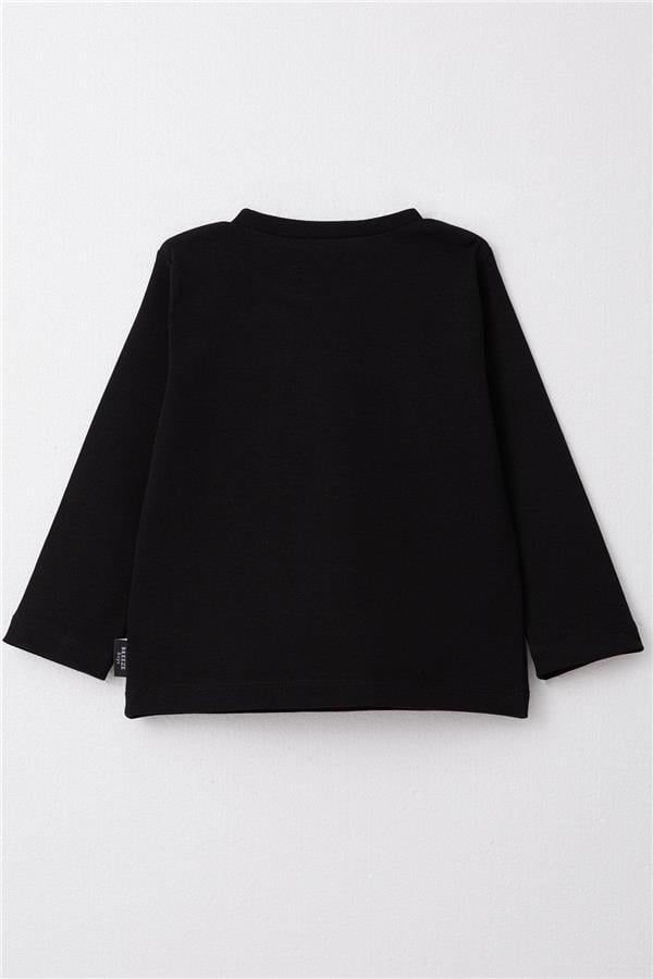 Boys' Long-Sleeve T-Shirt Basic Black (Ages 1-4)