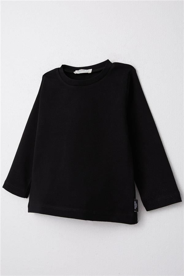 Boys' Long-Sleeve T-Shirt Basic Black (Ages 1-4)