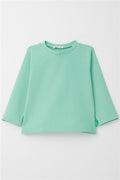 Boys' Long-Sleeve T-Shirt Basic Aqua Green (Ages 1-4)
