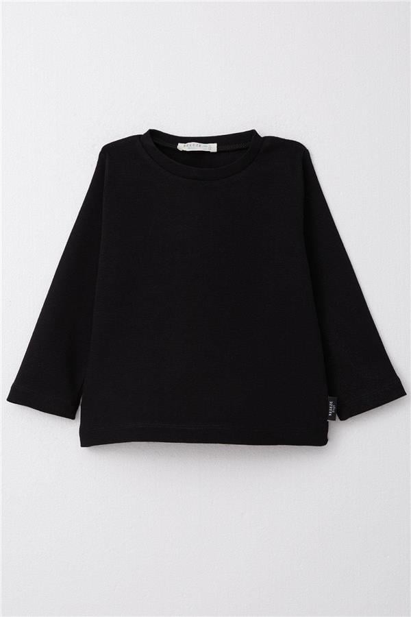 Boys' Long-Sleeve T-Shirt Basic Black (Ages 1-4)