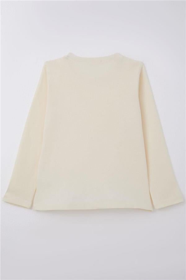 Boys' Long-Sleeve T-Shirt Basic Cream (Ages 9-14)