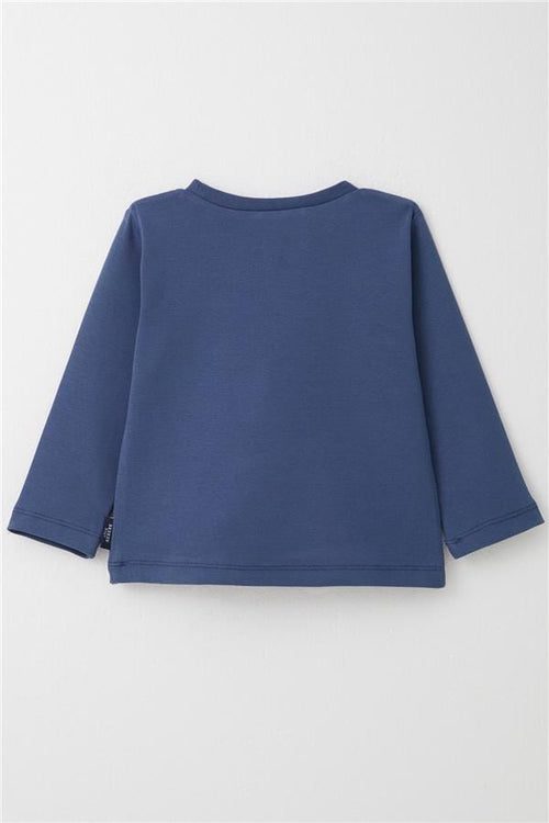 Baby Boy Long-Sleeve T-Shirt Basic Indigo (1-1.5 Years)