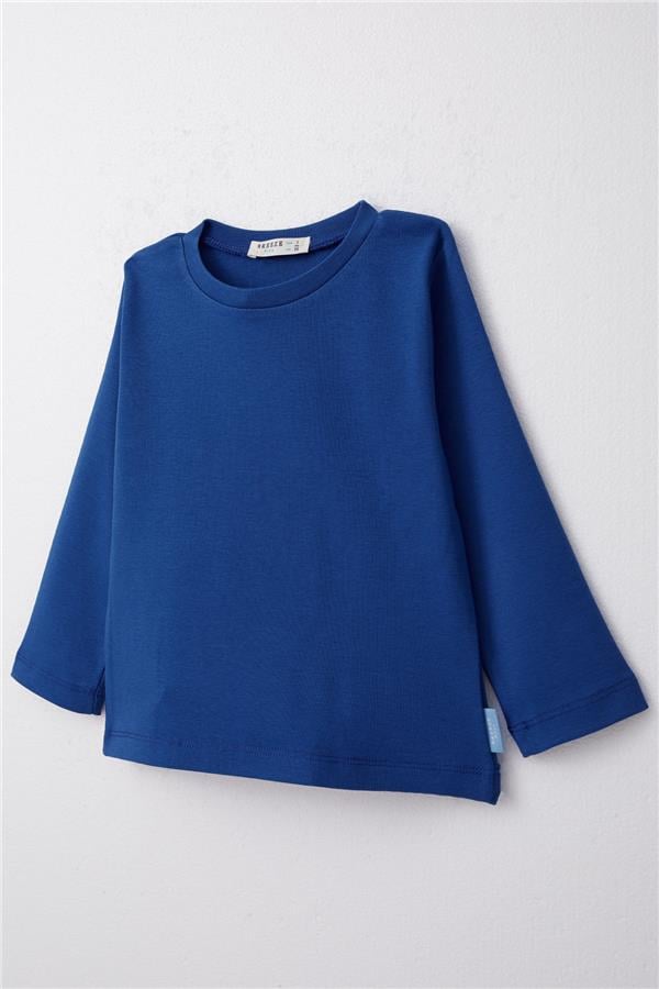Baby Boy Long-Sleeve T-Shirt Basic Navy Blue (1-1.5 Years)