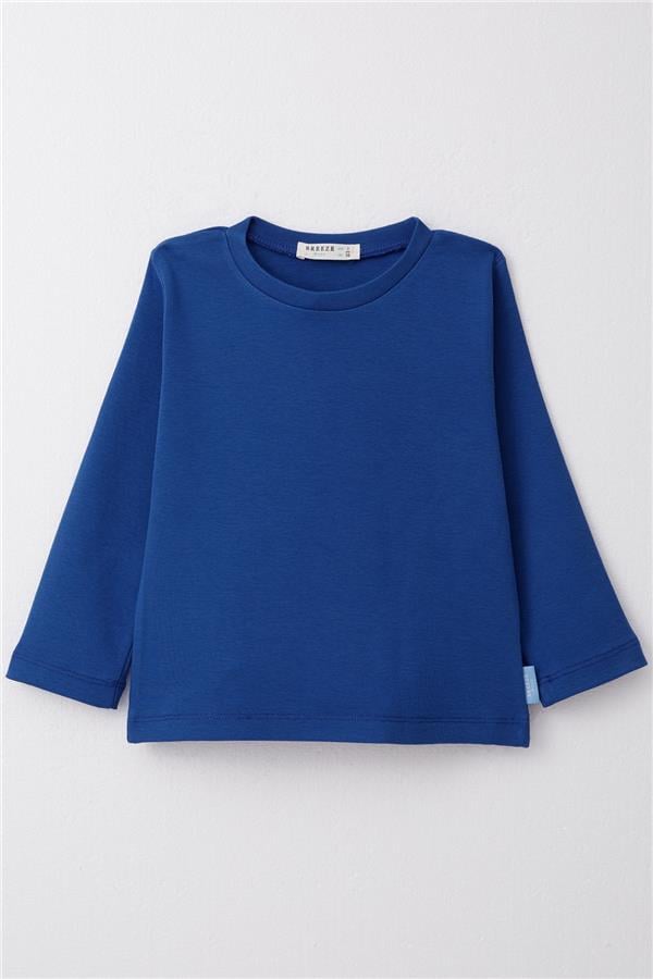 Baby Boy Long-Sleeve T-Shirt Basic Navy Blue (1-1.5 Years)