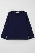 Boys' Long-Sleeve T-Shirt Basic Navy Blue (4-8 Years)