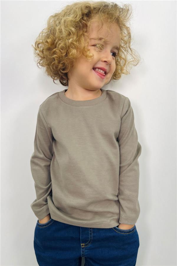 Baby Boy Long-Sleeve T-Shirt Basic Khaki Green (1-1.5 Years)