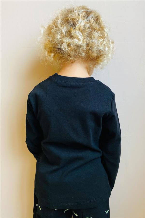 Boys' Long-Sleeve T-Shirt Basic Black (Ages 4)