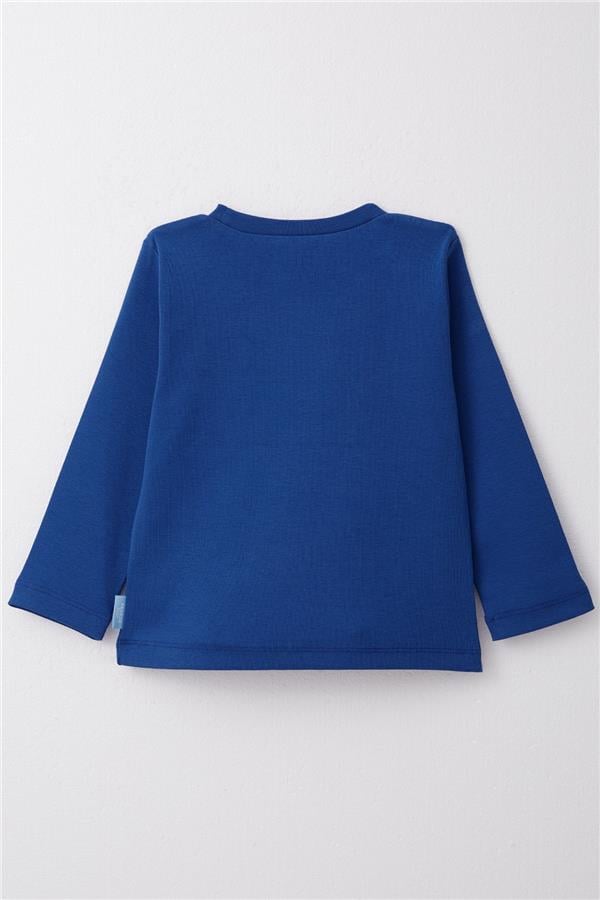 Baby Boy Long-Sleeve T-Shirt Basic Navy Blue (1-1.5 Years)