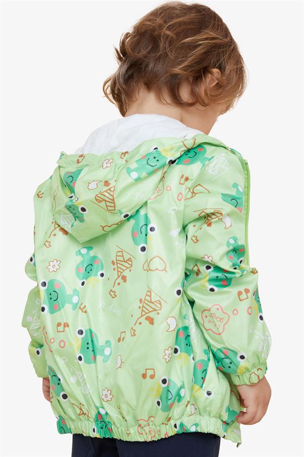 Boys' Raincoat with Prince and Frog Design, Pistachio Green (Ages 1-6)