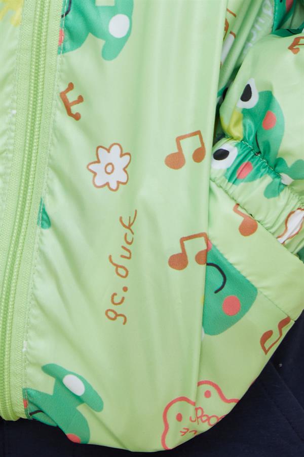 Boys' Raincoat with Prince and Frog Design, Pistachio Green (Ages 1-6)