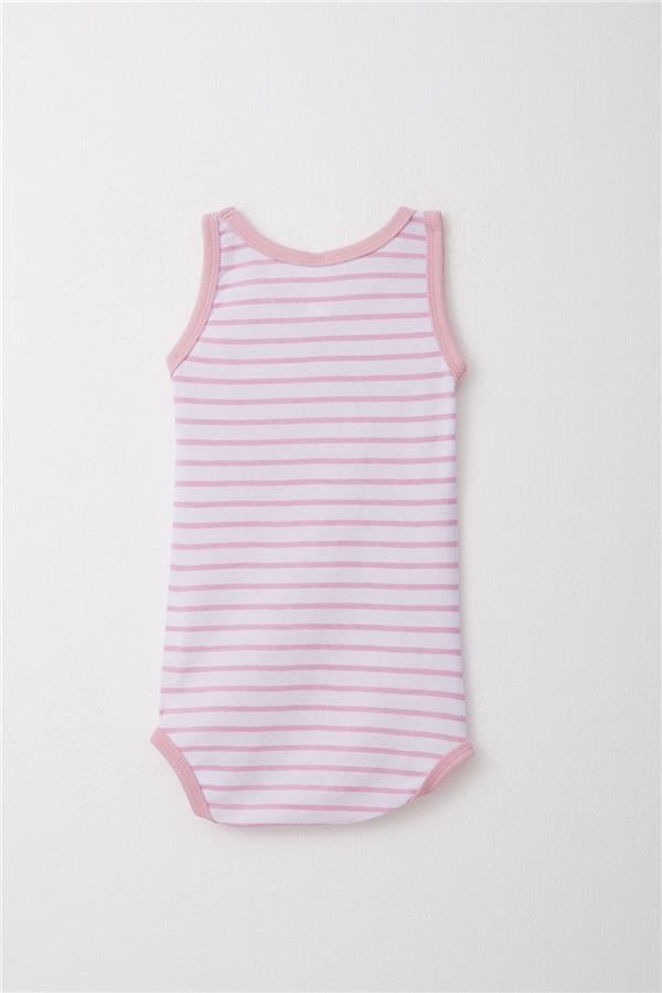 Baby Girl's Striped Pink Bodysuit (9 Months-2 Years)
