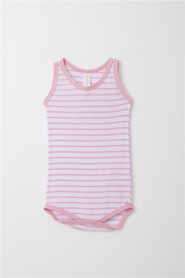 Baby Girl's Striped Pink Bodysuit (9 Months-2 Years)