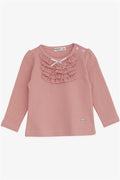 Baby Girl Blouse with Lace and Bow, Rose Pink (6 Months-2 Years)