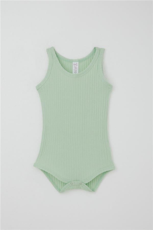 Baby Girl Snap-Button Bodysuit Jacquard Aqua Green (9 Months-3 Years)