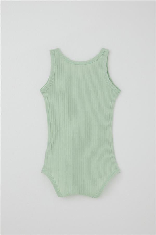 Baby Girl Snap-Button Bodysuit Jacquard Aqua Green (9 Months-3 Years)