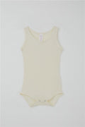 Baby Girl Snap-Button Bodysuit Jacquard Ecru (9 Months-1.5 Years)