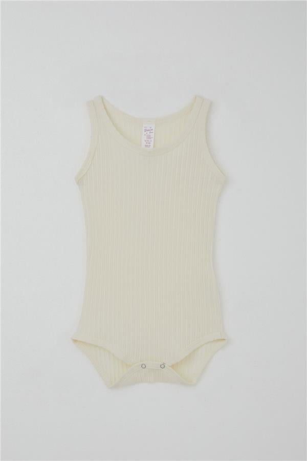 Baby Girl Snap-Button Bodysuit Jacquard Ecru (9 Months-1.5 Years)