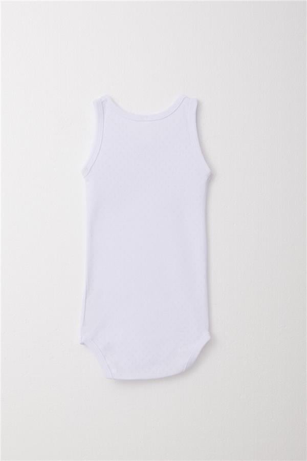 Baby Girl Snap-Button Bodysuit Jacquard White (9 Months-3 Years)