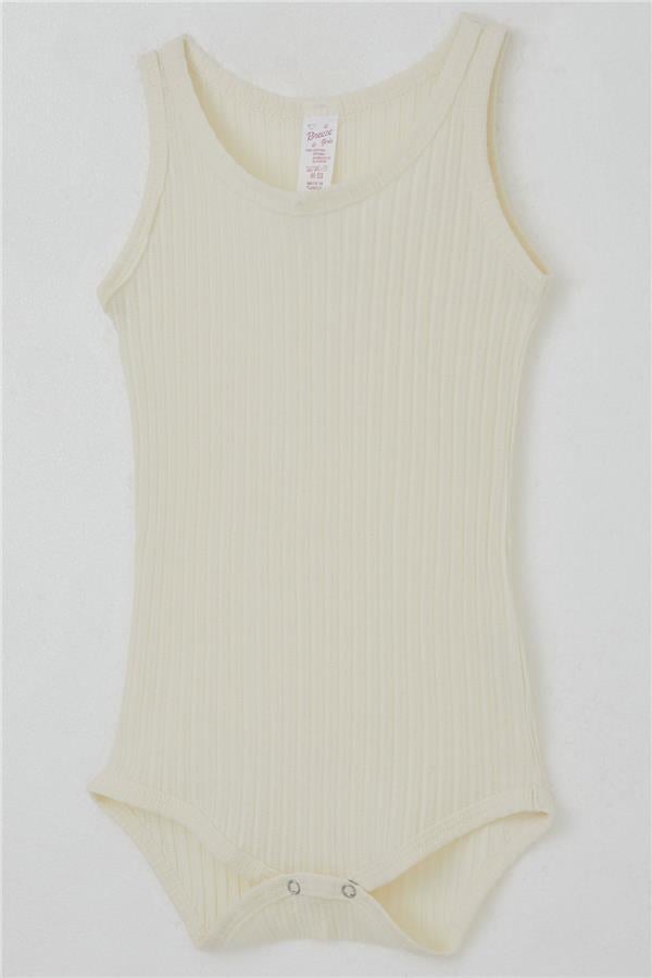 Baby Girl Snap-Button Bodysuit Jacquard Ecru (9 Months-1.5 Years)