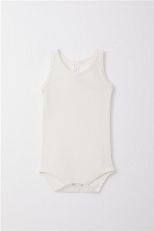Baby Girl Snap-Button Bodysuit Jacquard Ecru (9 Months-3 Years)