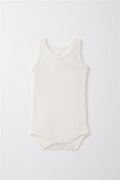 Baby Girl Snap-Button Bodysuit Jacquard Ecru (9 Months-3 Years)