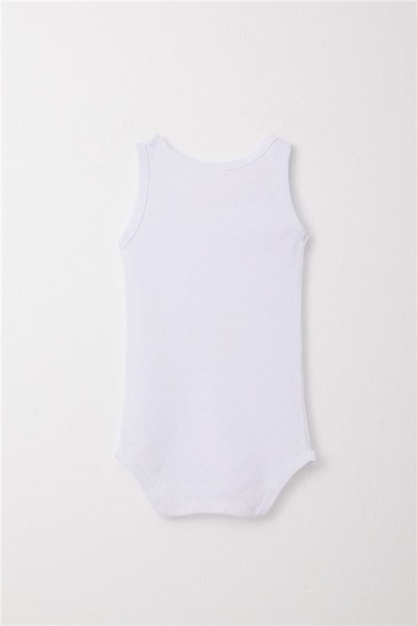 Baby Girl Snap-Button Bodysuit with Jacquard Heart Pattern, White (9 Months-3 Years)