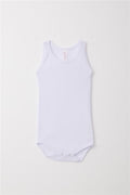 Baby Girl Snap-Button Bodysuit Jacquard White (9 Months-3 Years)