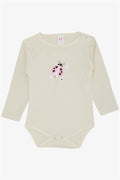 Baby Girl Snap-Button Bodysuit with Heart and Ladybug Print, Ecru (9 Months-3 Years)